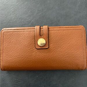 Michael Kors Brown Leather Wallet with Gold Accent